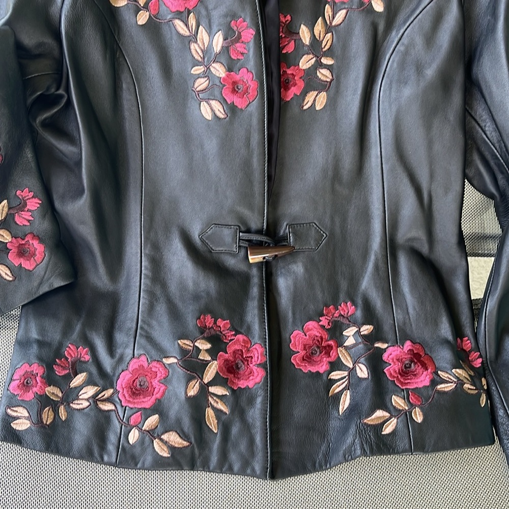 Vintage Belle Sport Genuine Black Leather Women Jacket - Picture 5 of 9